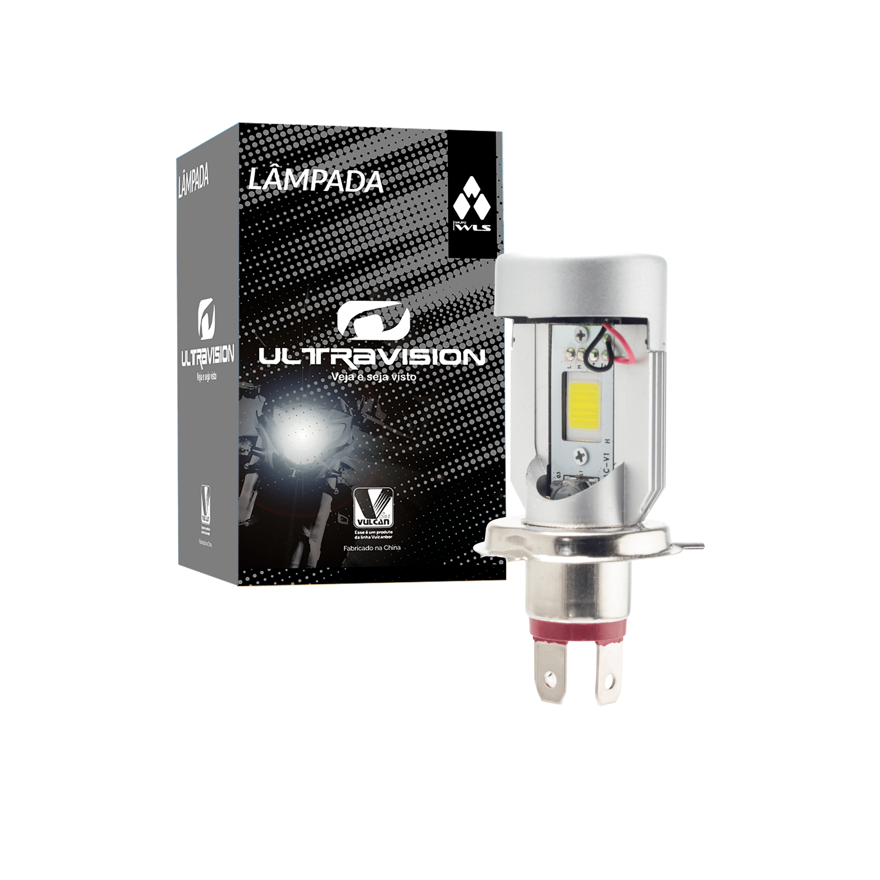 Lâmpada de moto p/ farol led super branca mod. h4-10w 6000k (corrente continua)